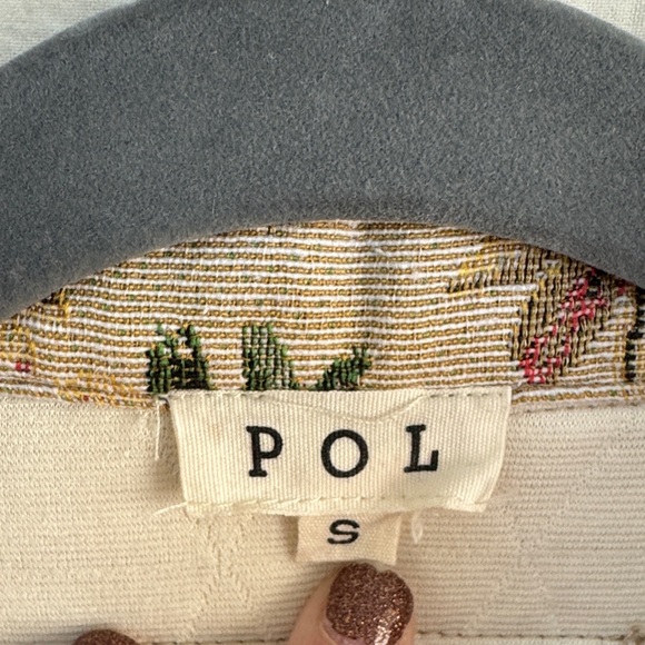 POL Floral Corduroy Sunflower Jacket - Cream and Tan size small - Picture 2 of 6